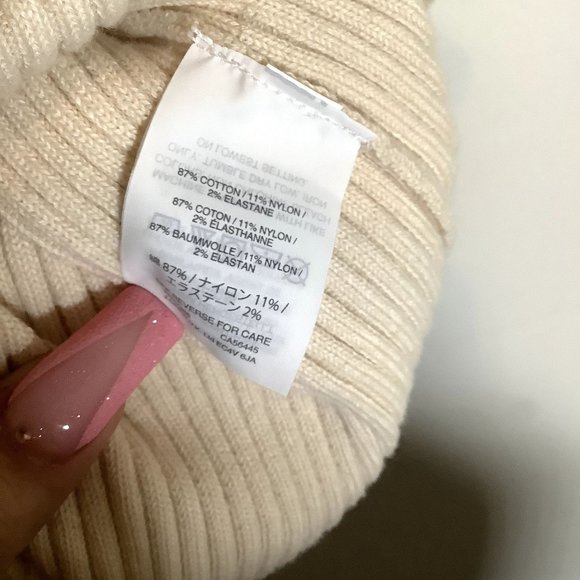 JCrew tan navy rib tie up tank size Medium - Picture 4 of 5